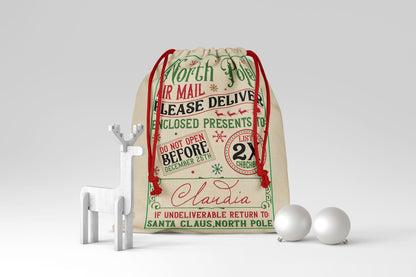 GIFT BAGS PERSONALIZADOS - NORTH POLE AIR MAIL